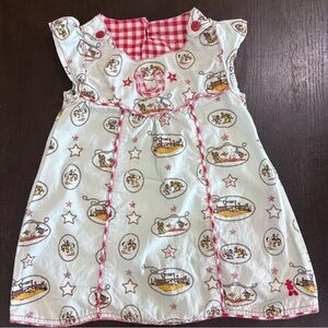 Wrangler Western Rodeo Country And Red Gingham Print Dress Child’s Size 12 mths